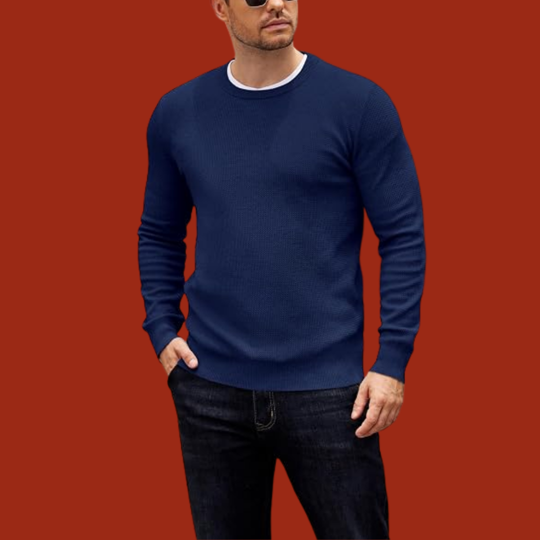 Erik – Stilfull strikkegenser med skjortekrage-look