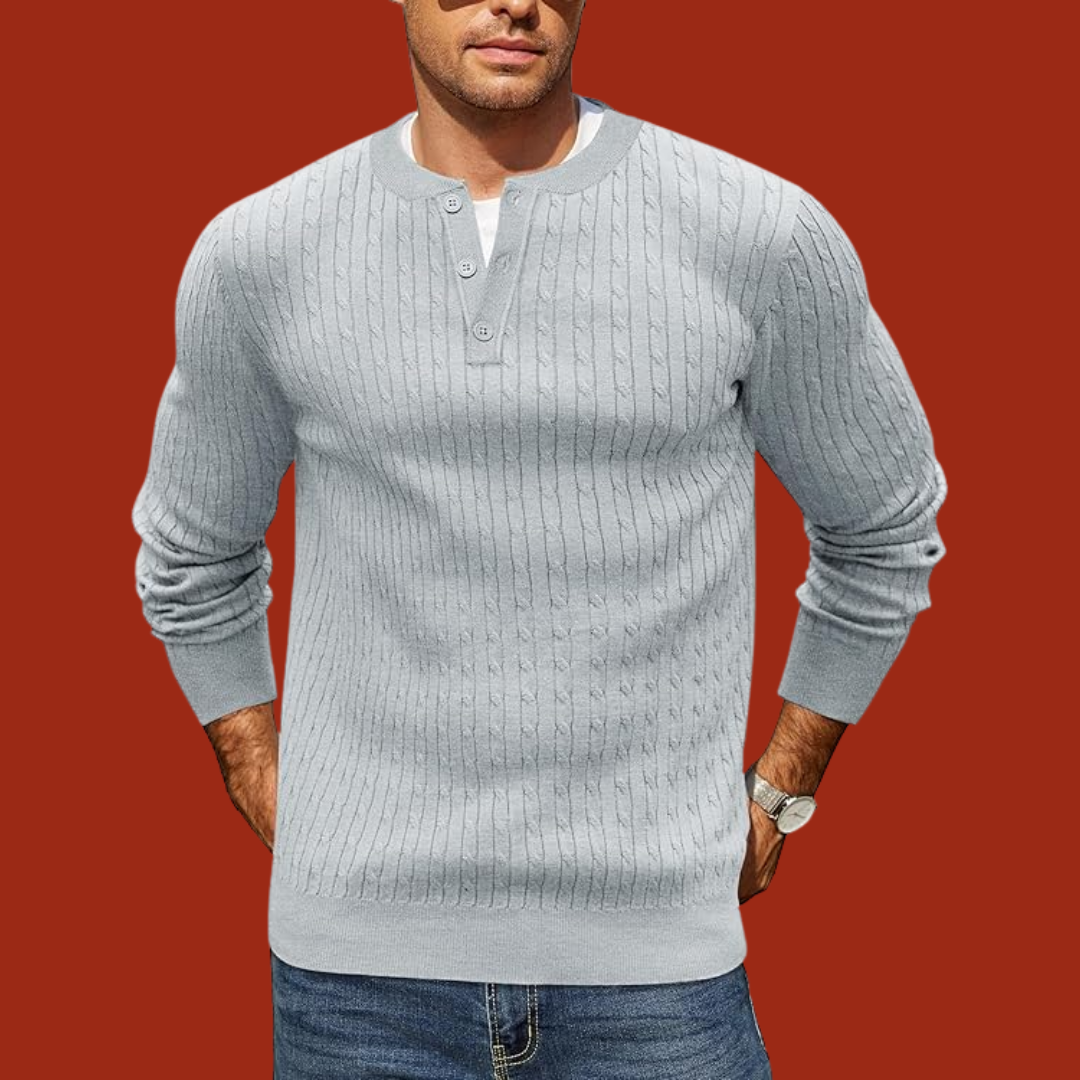 Jakob – Teksturert henley-genser i klassisk stil