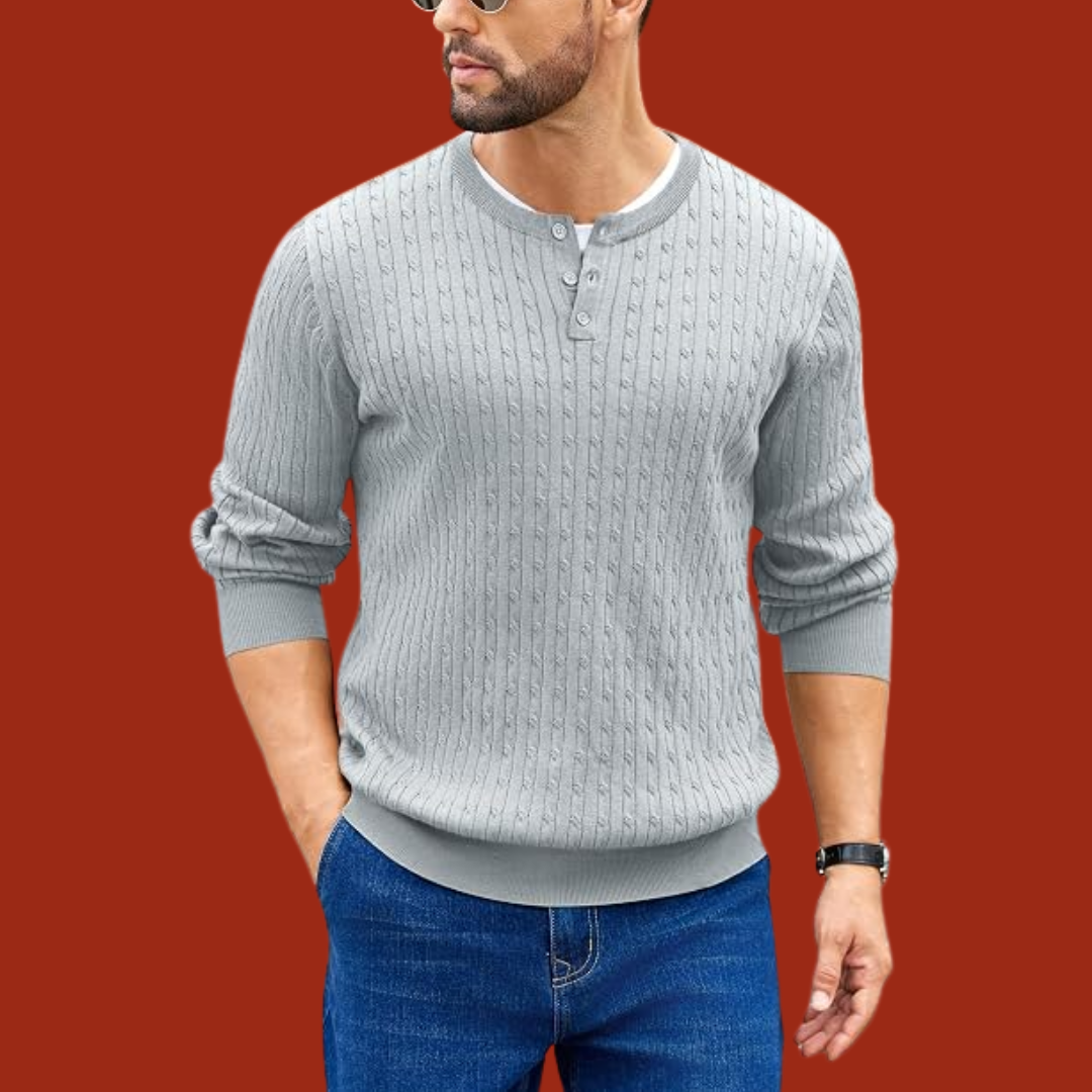 Jakob – Teksturert henley-genser i klassisk stil